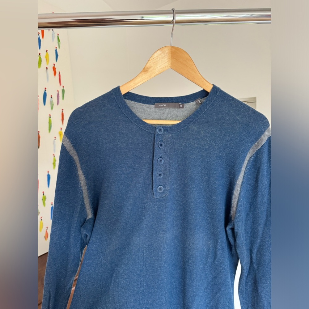 Henley Sweater with knit details
